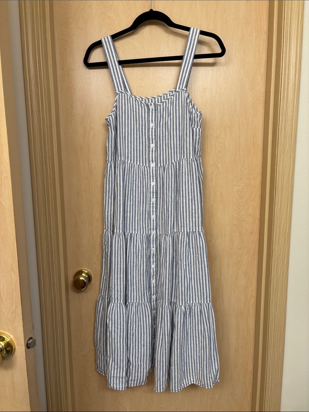 Madewell Blue and White Striped Maxi Dress